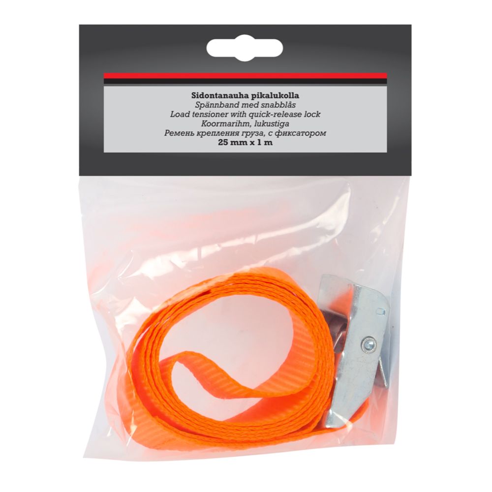 MTX Automotive spännband med snabbspänne 250 kg 25 mm x 1 m