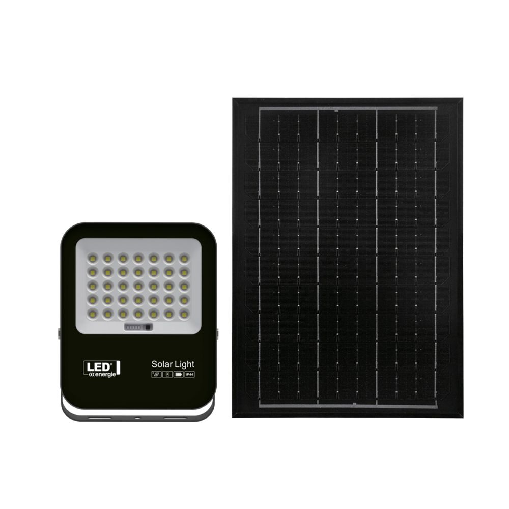 Led Energie Solar solcellsstrålkastare 4000K IP44 svart