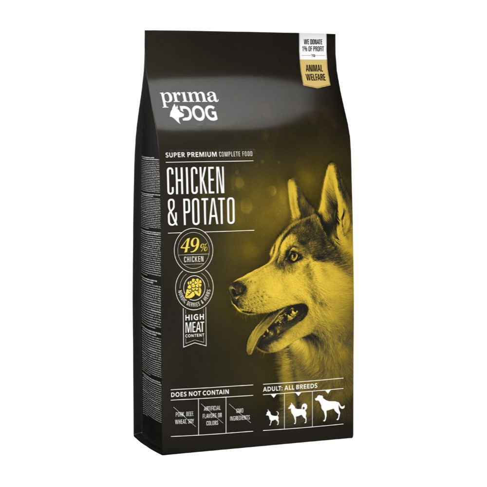 PrimaDog Dog Adult All Breed kyckling & potatis 10 kg