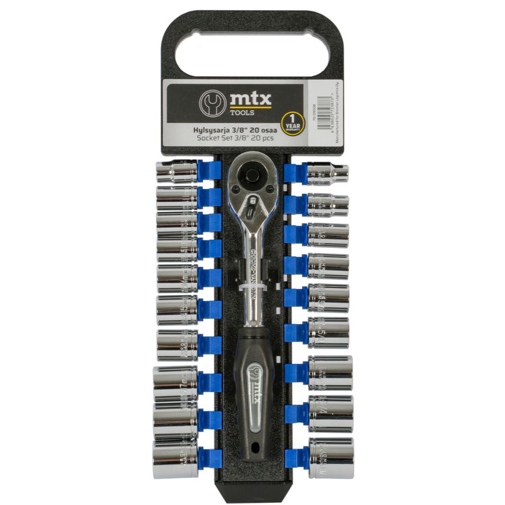 MTX Tools Basic padrunikomplekt millimeetri- ja tollimõõdus 3/8" 20 osa