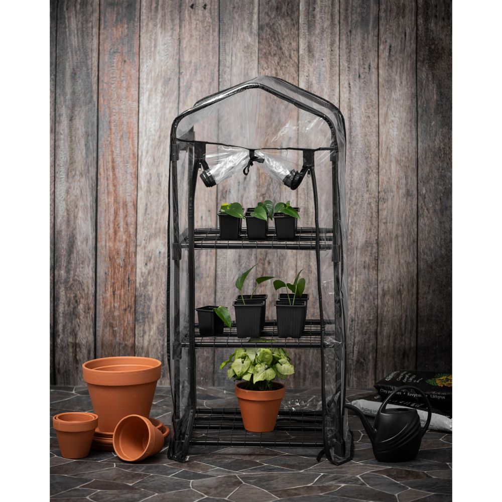 4Living kasvihuone 50 x 108 x 45 cm musta