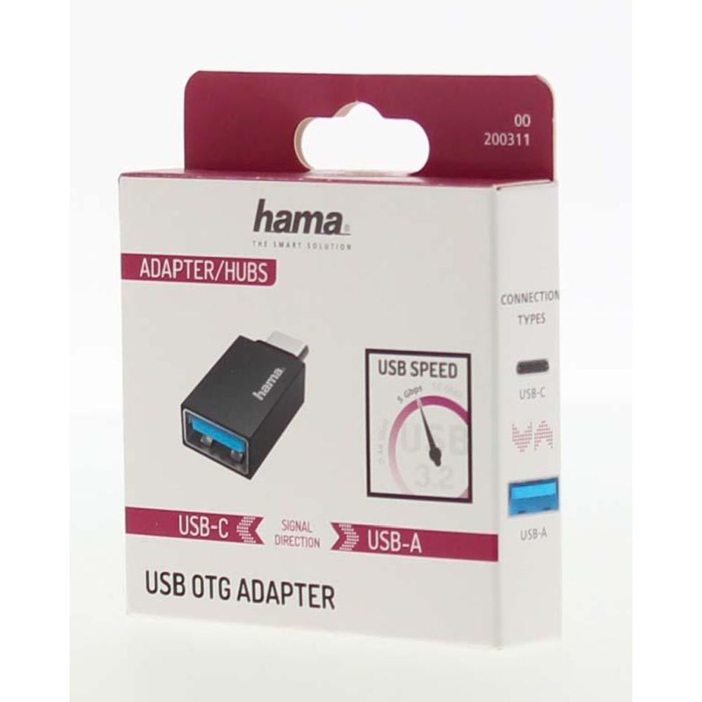 Hama USB-OTG -adapter, USB-A hona – USB-C hane, USB 3.2 Gen 1, 5 Gbit/s