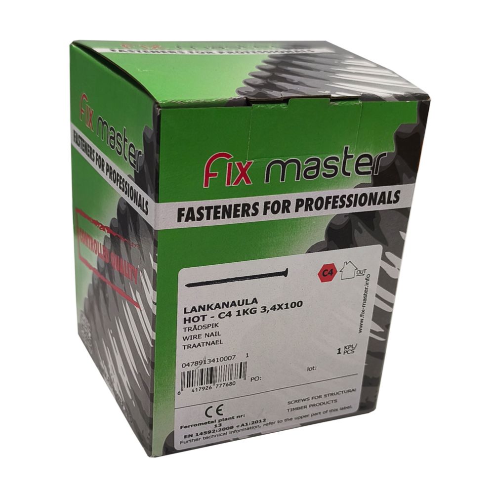 Fixmaster lankanaula kuumasinkitty C4 3,4 x 100 mm 1 kg