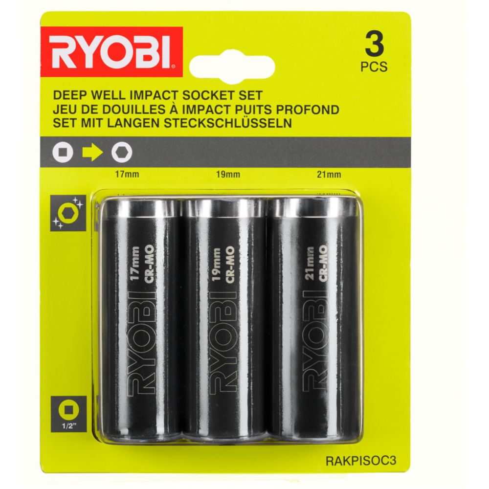 Ryobi rengashylsyt konekäyttöön 17, 19, 21 mm 1/2" RAKPISOC3
