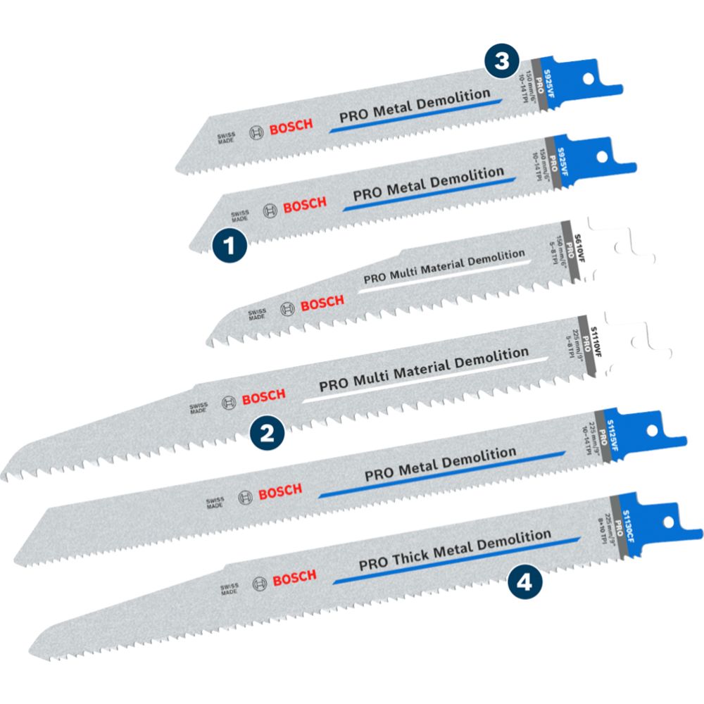 Bosch Demolition Saw Blade Set, 6 Pieces