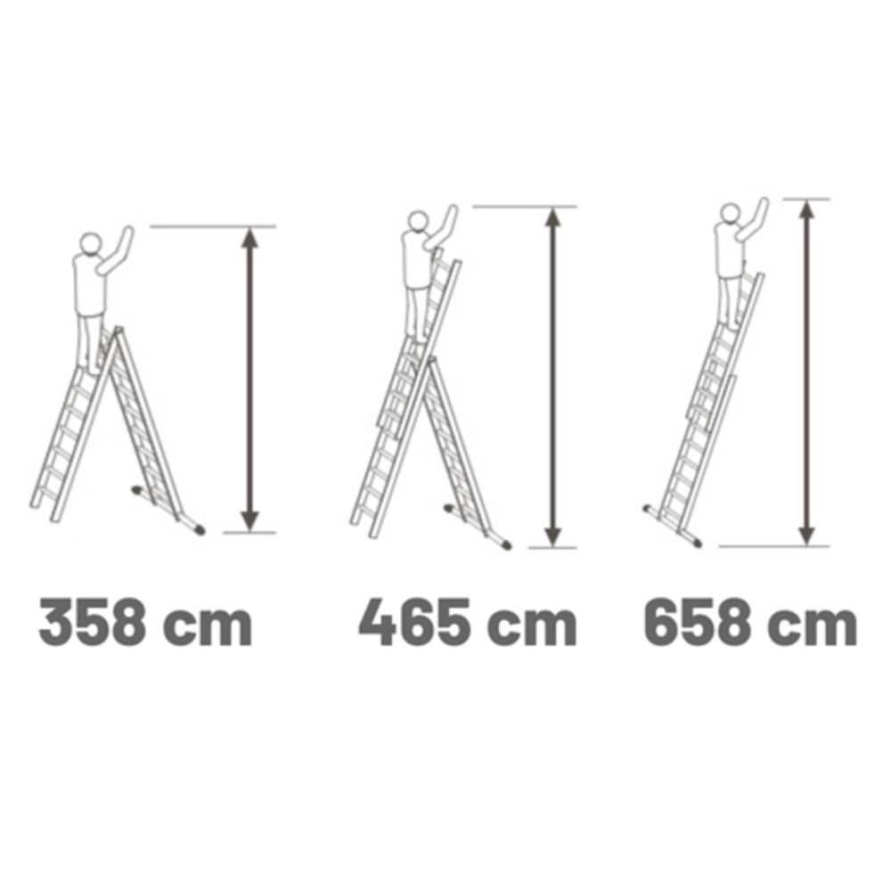 Hailo S100 kombiredel, 3 x 9 astet