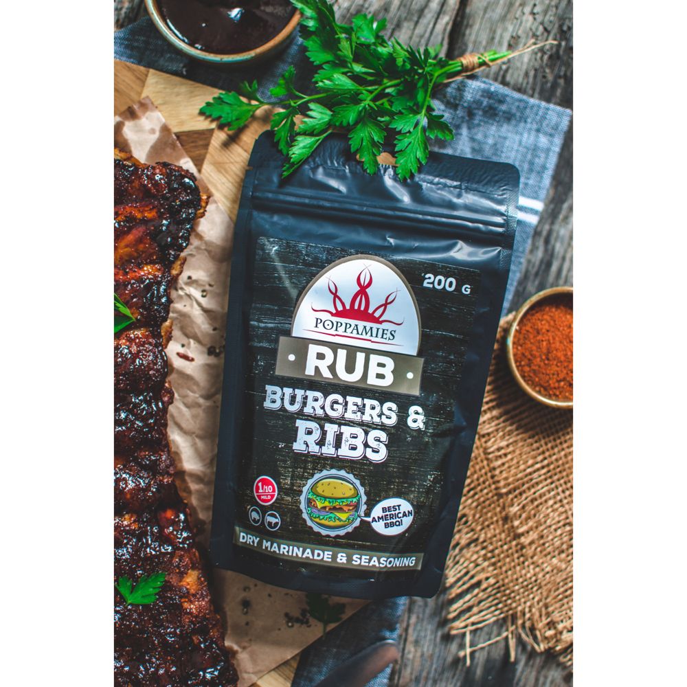 Poppamies Rub Burgers & Ribs kryddmix 200 g