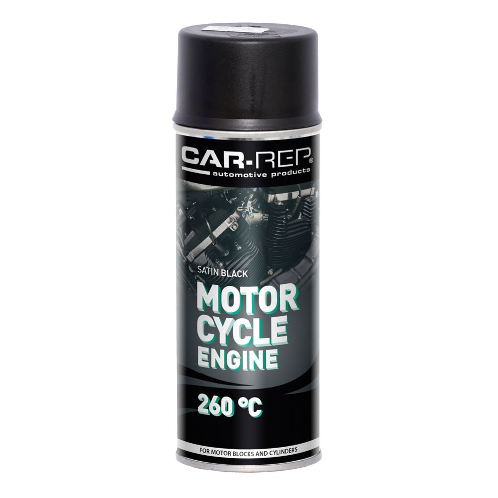 Car-Rep Motorcycle spraymaali satiinin musta lämmönkesto 260°C 400 ml
