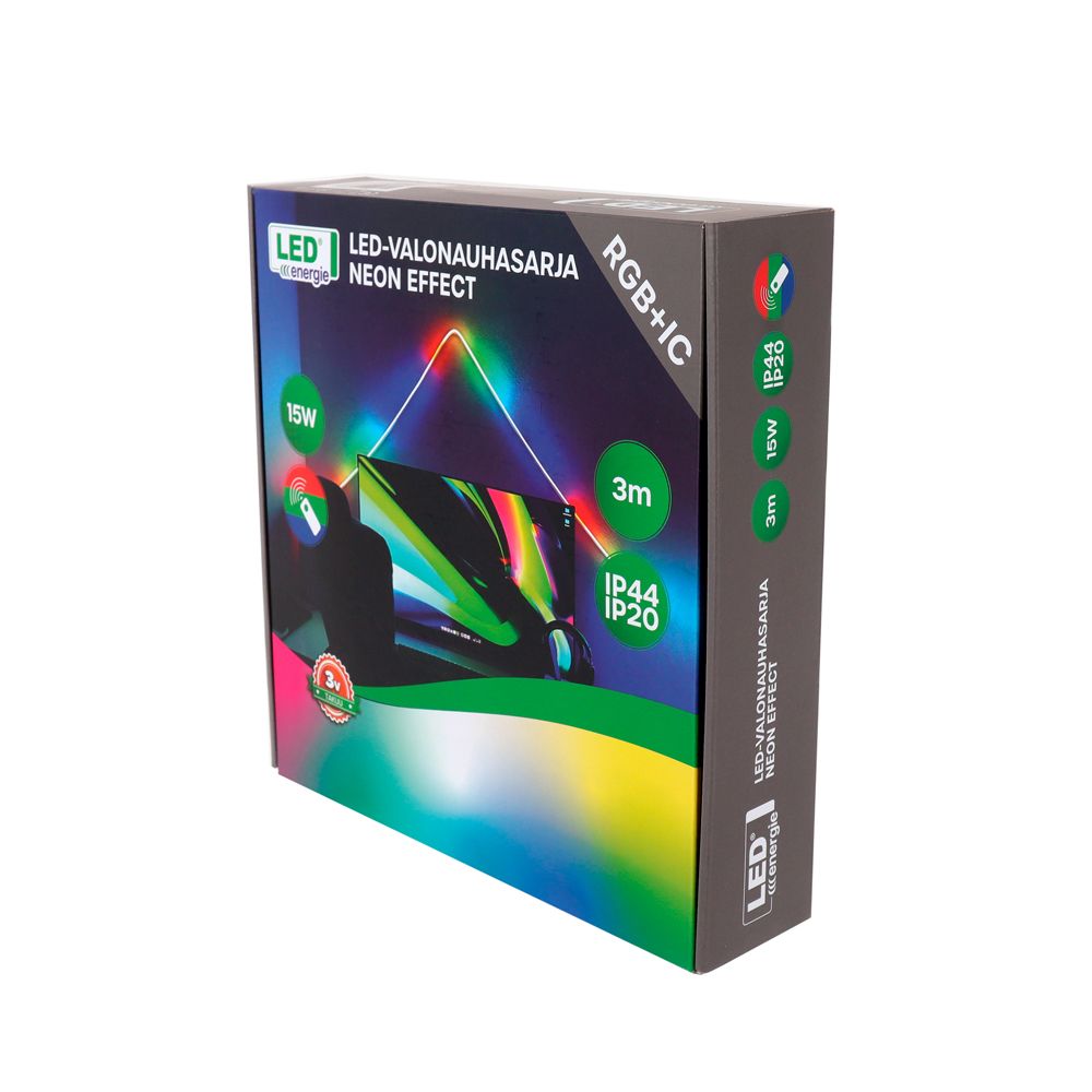 Led Energie Neon Effect LED-valgusribade komplekt, RGB+IC, 15 W, 3 m