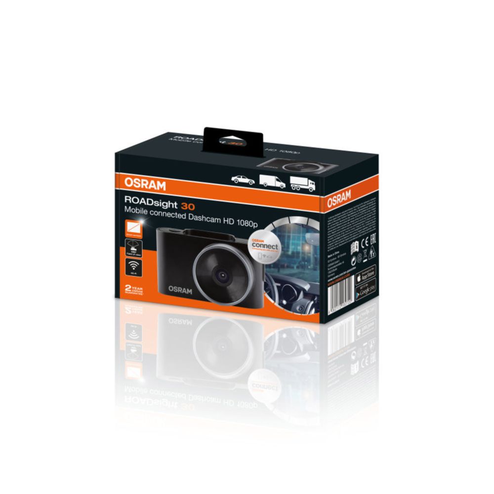 Osram ROADsight 30 Dashcam HD 1080p autokamera 2" näytöllä + Wi-Fi