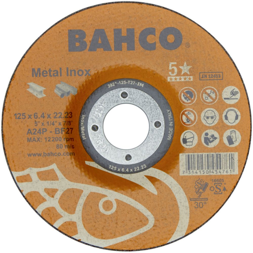 Bahco 3921-125-T27-IM lihvketas 125 x 6,4 mm metall