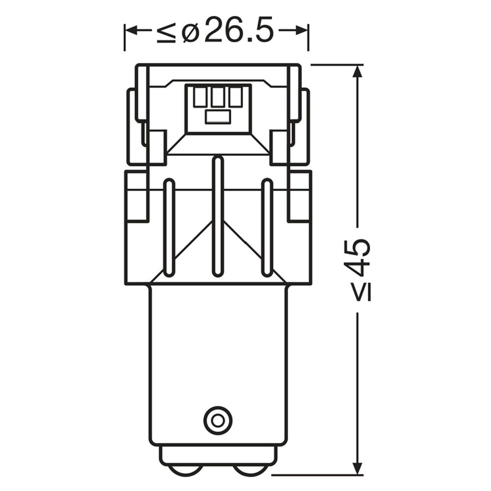 Osram P21/5W LED-lampa röd 2 st.