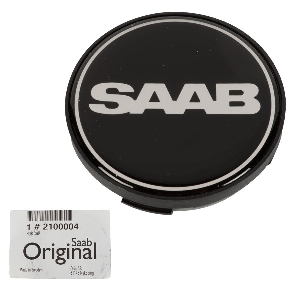 Original Saab navkapsel 9-3/9-5 silver/svart