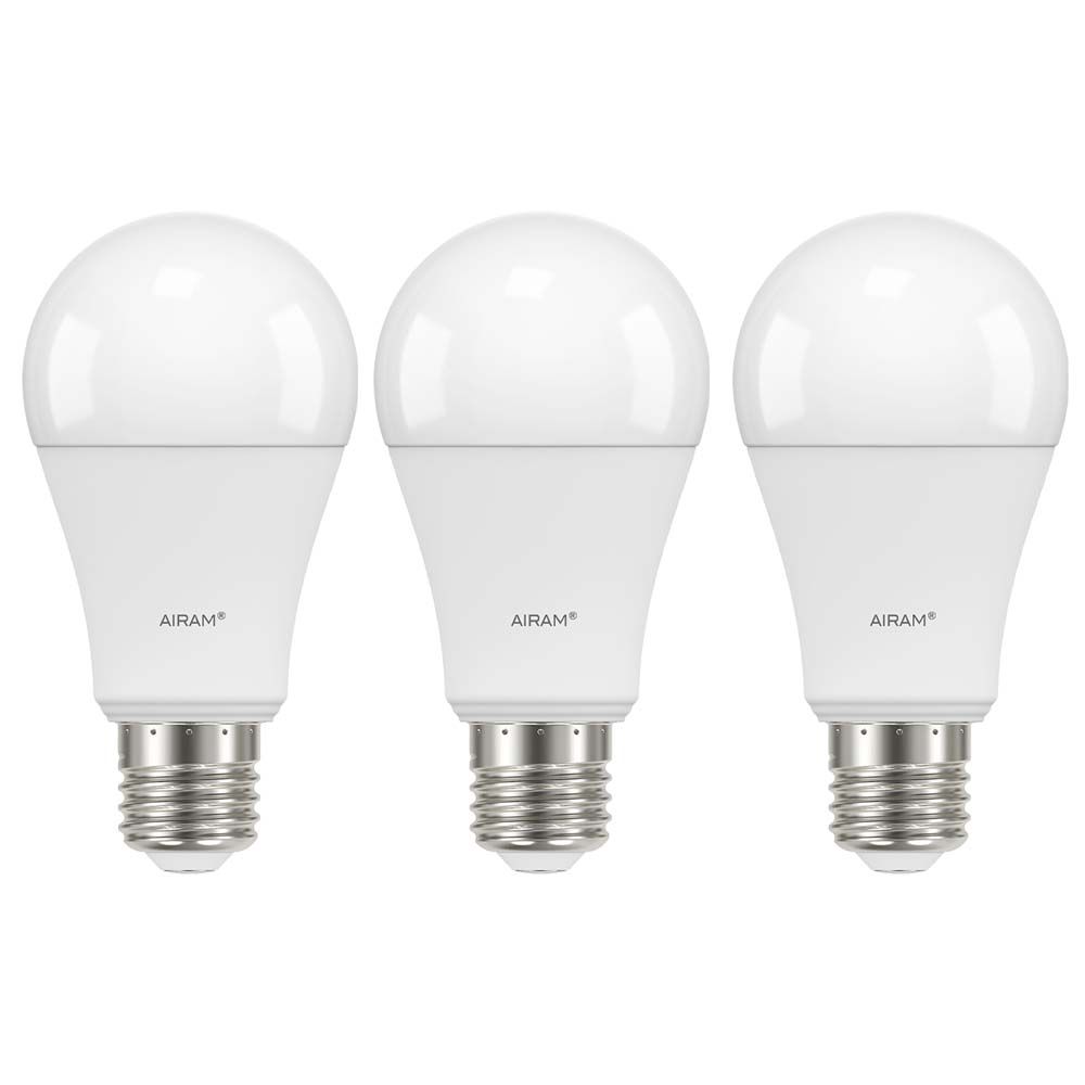 Airam LED-lamp, E27, 8,5 W, 3000 K, 806 lm, 3 tk