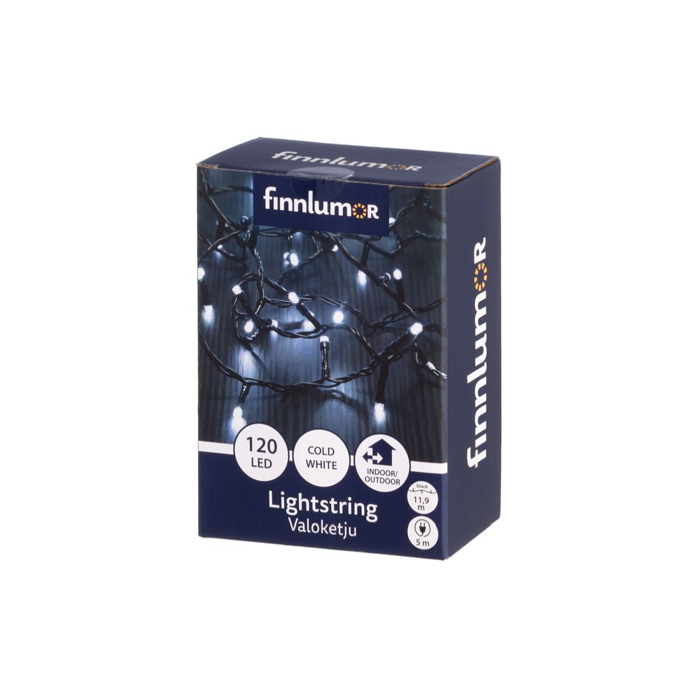 Finnlumor 120-LED Utomhusljusslinga klar vit