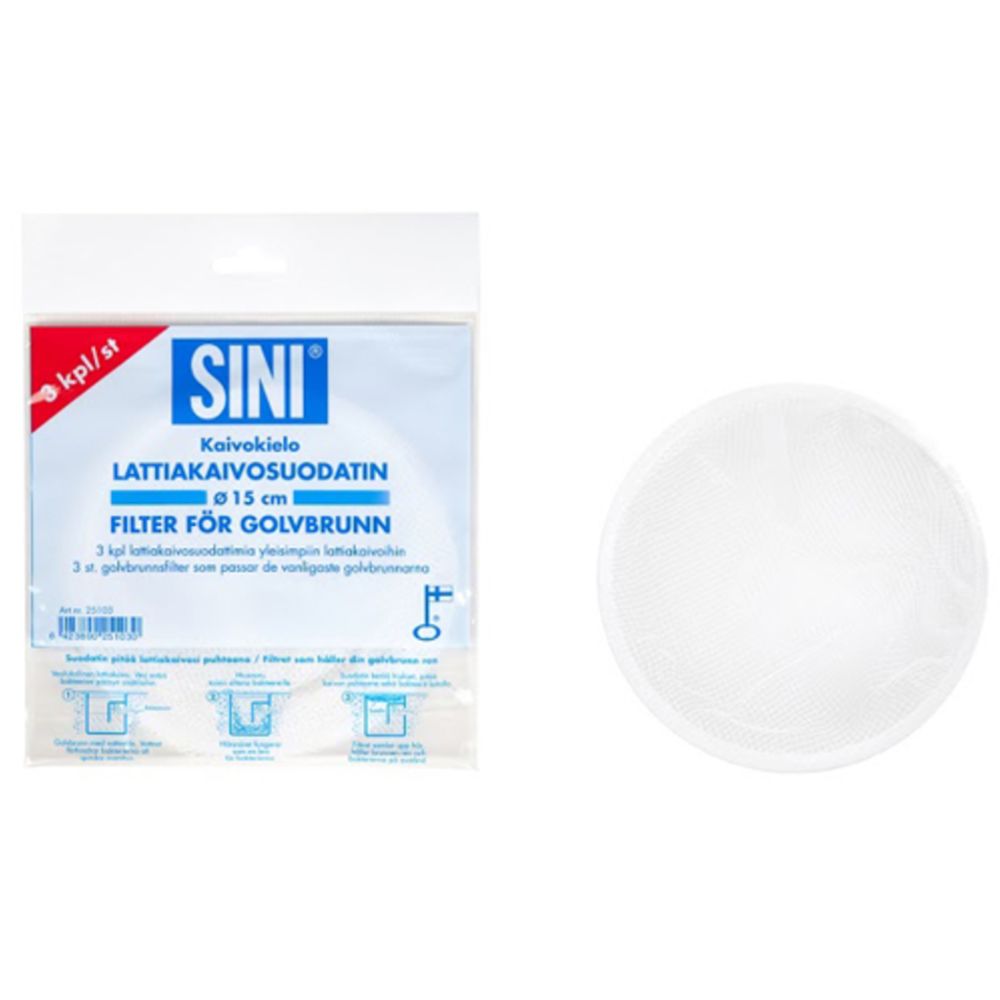 Sini põrandatrapi filter 3 tk Ø 15 cm