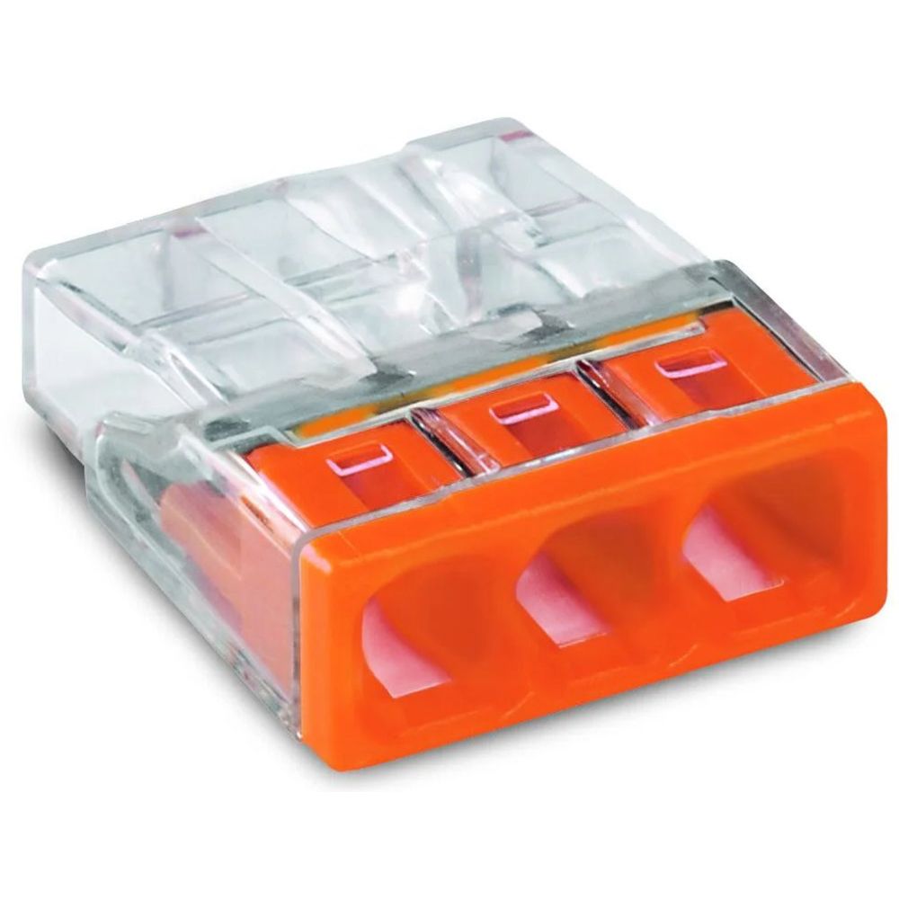 Wago 3-polig toppklämma 0,5–2,5 mm² orange 30 st.