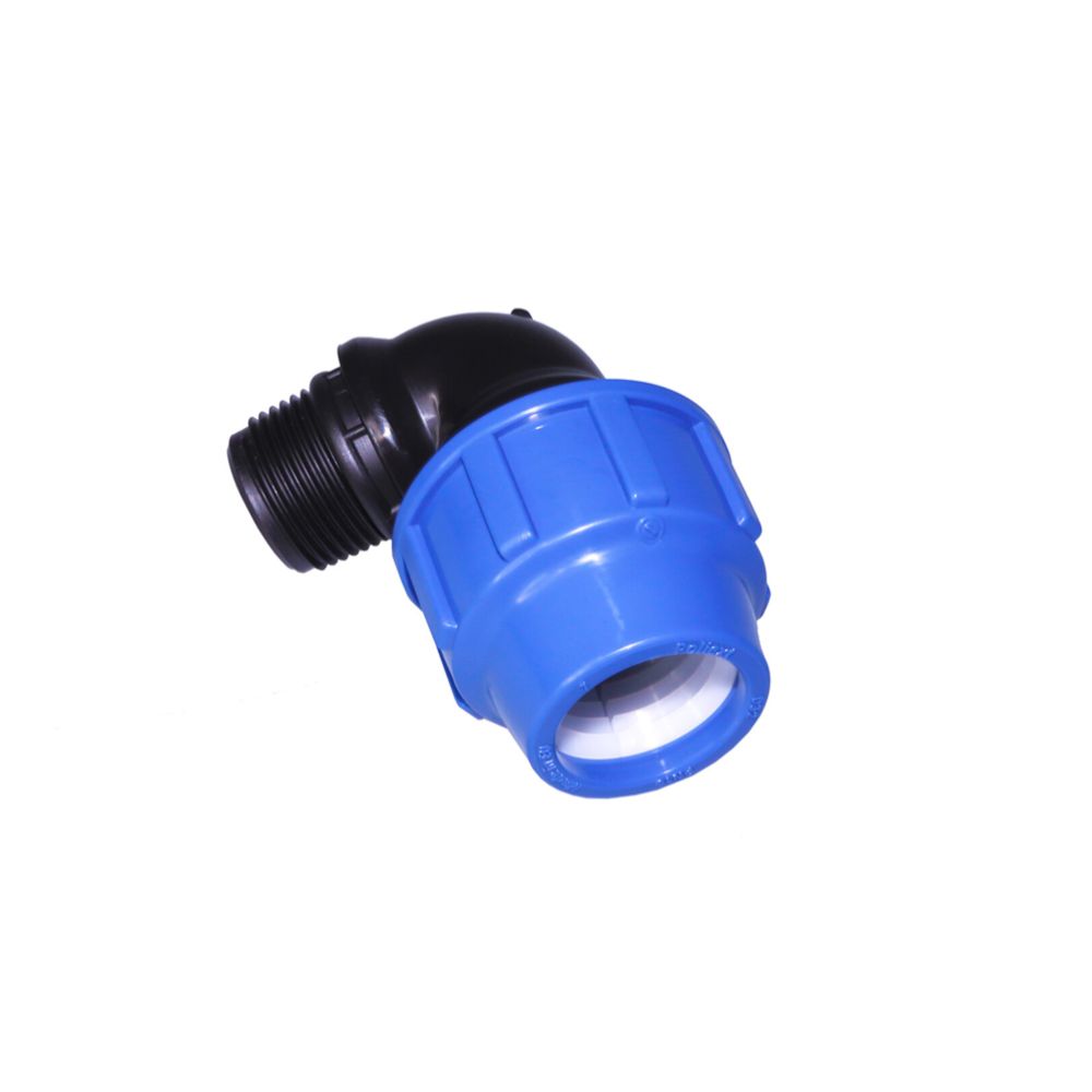 Harju plaströrskoppling vinkel 32 mm-1" utvändig gänga