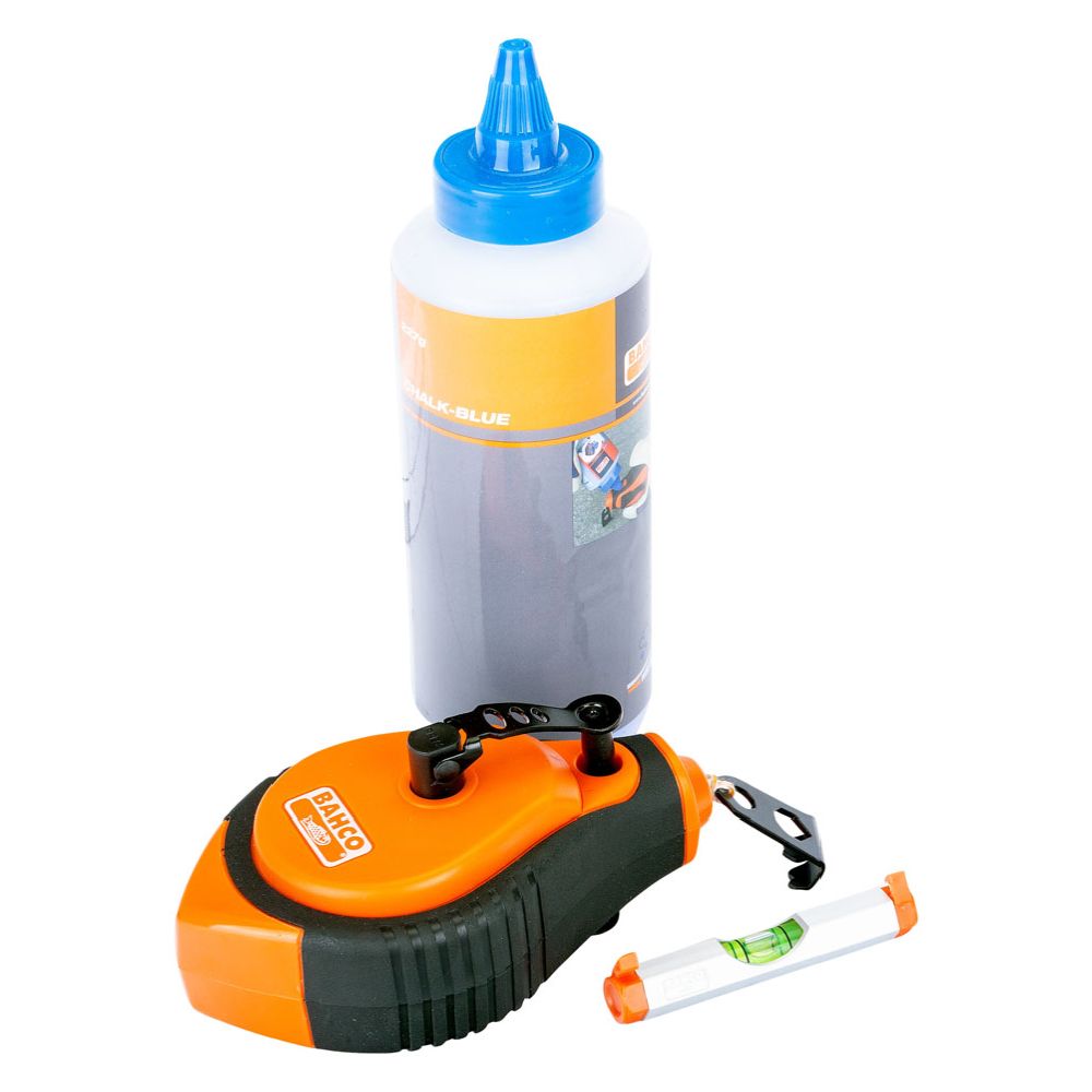 Bahco CL-1221-SET snörslå, blå krita och vattenpass