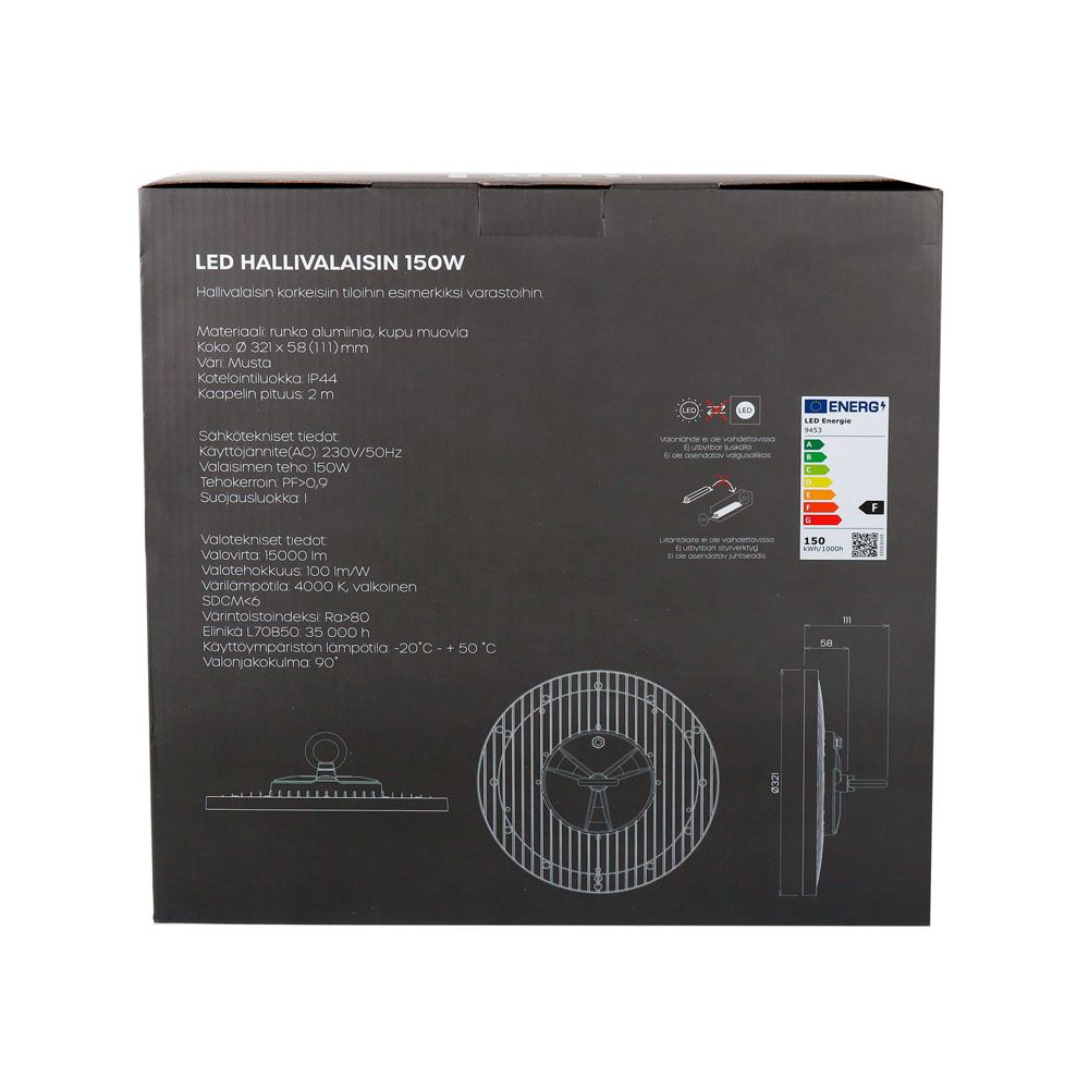 Led Energie industriarmatur 150 W 15 000 lm 4000 K IP44