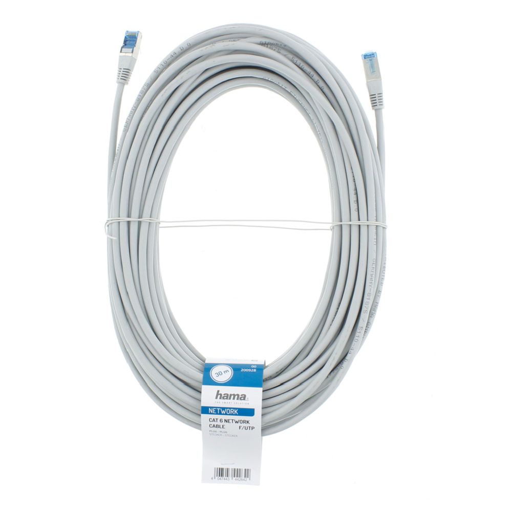 Hama nätverkskabel, CAT-6, RJ45 hane – RJ45 hane, F/UTP, 30,0 m