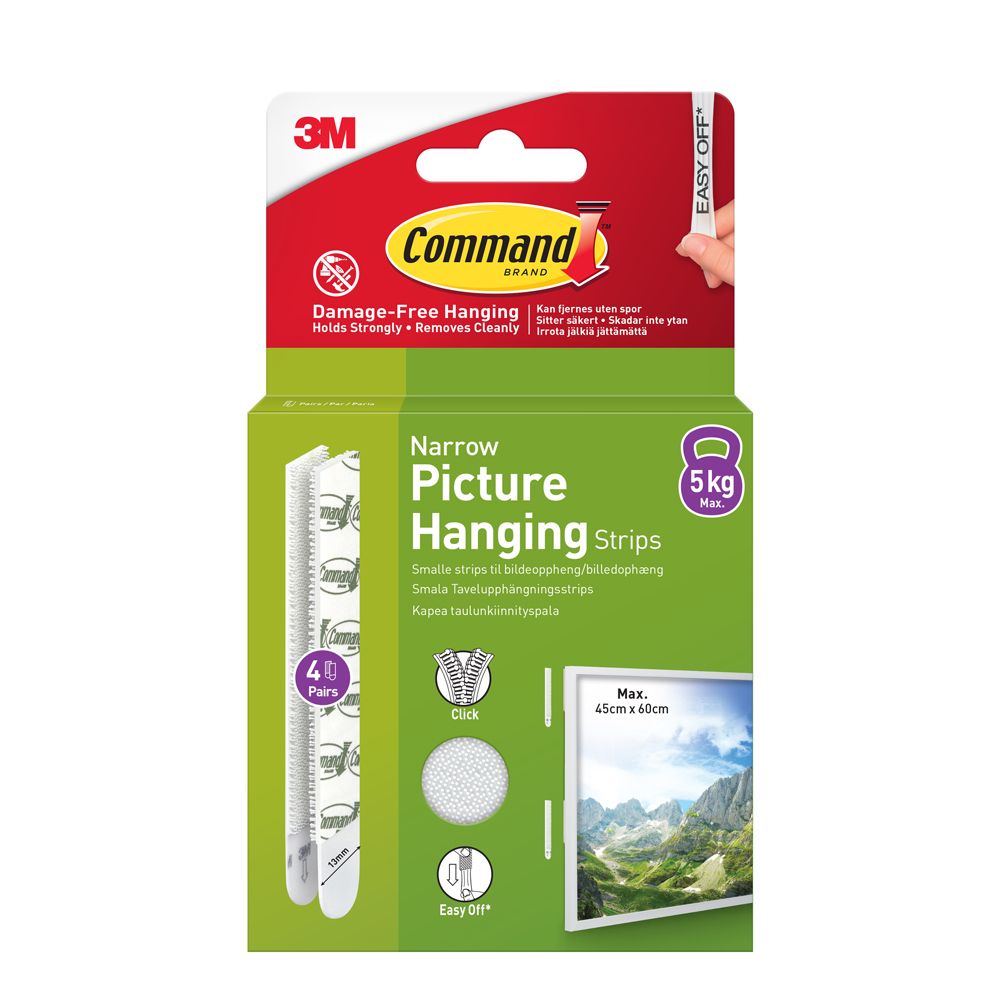 3M Command 17207 taulunkiinnityspalat 13 x 93 mm 4 kpl