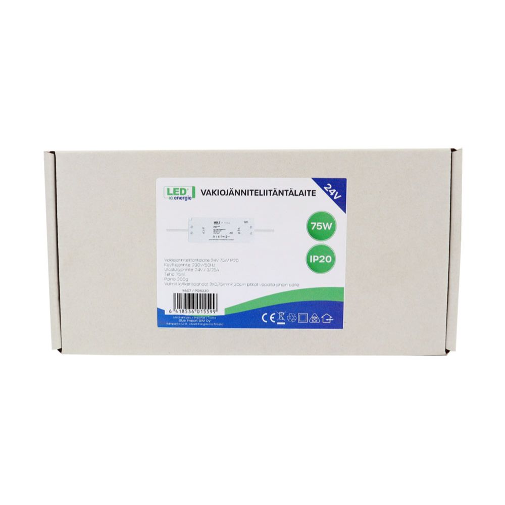 Led Energie konstantse pinge toiteplokk, 24 V, 75 W, IP20