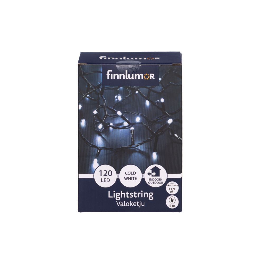 Finnlumor 120-LED Utomhusljusslinga klar vit