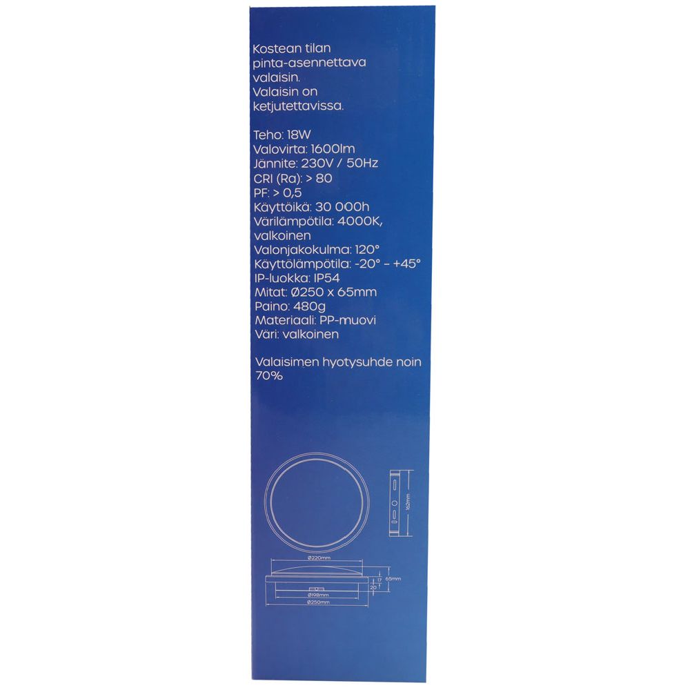 Led Energie LED-plafond 18W 4000K 1600 lm IP54