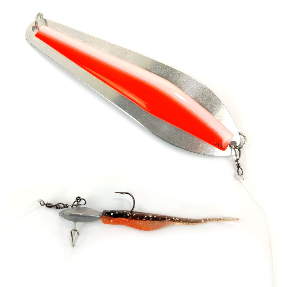 Jasu Pelti blänke orange/vit + jiggpirk 6 cm