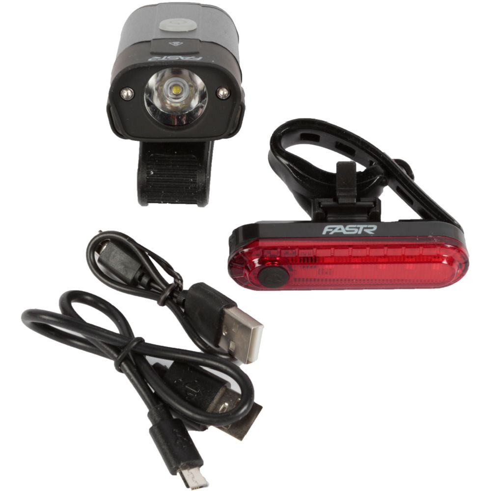 Fastr 300+10 USB-laddningsbar cykellampa fram och bak