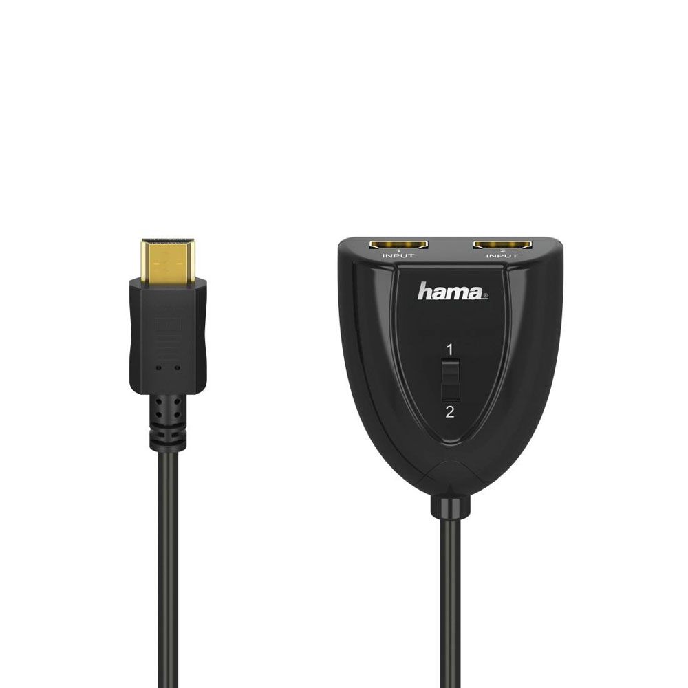 Hama HDMI-jakaja, HDMI uros (lähtö) - 2 x HDMI naaras (tulo), Full HD