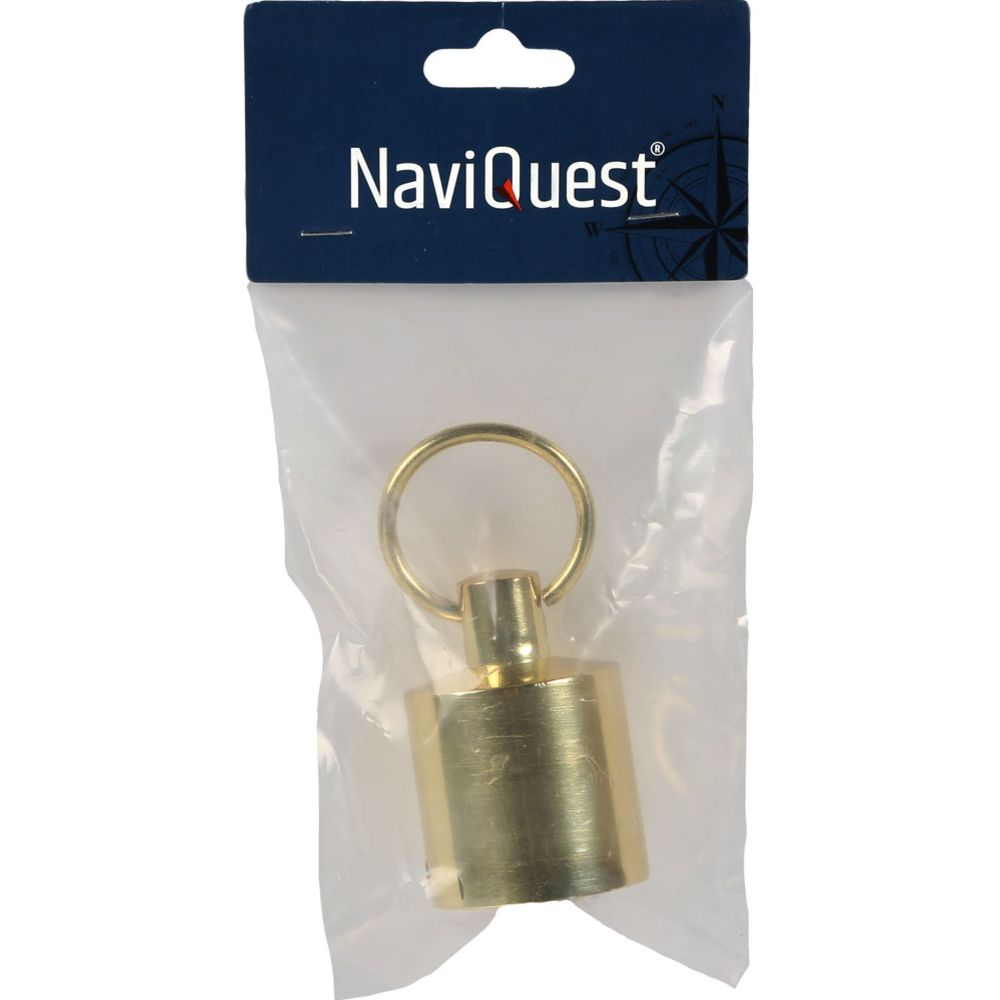 Naviquest ändbeslag med ring för 36 mm lina, mässing