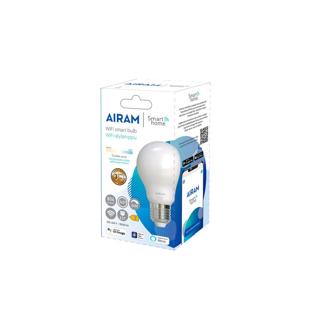 Airam Smart LED-klotlampa E27 7 W 2700–6500 K 806 lm