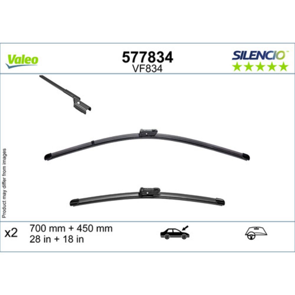 Valeo Silencio FB VF834 torkarblad 2 st. 70 + 45 cm
