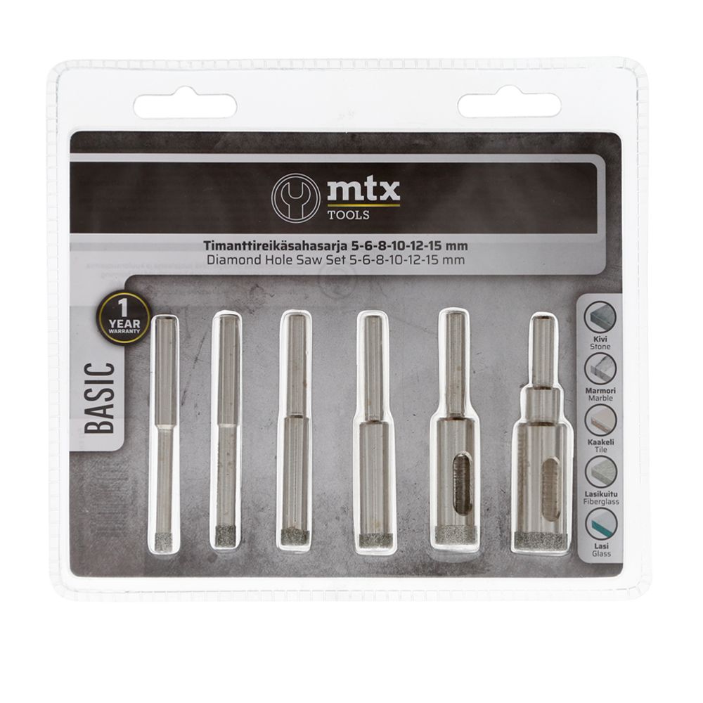 MTX Tools Basic timanttireikäsahasarja 5-15 mm 6 osaa
