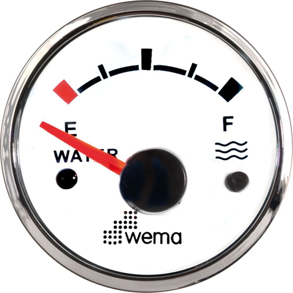 Wema vattentankmätare för S3- och S5-givare, vit, rostfritt stål
