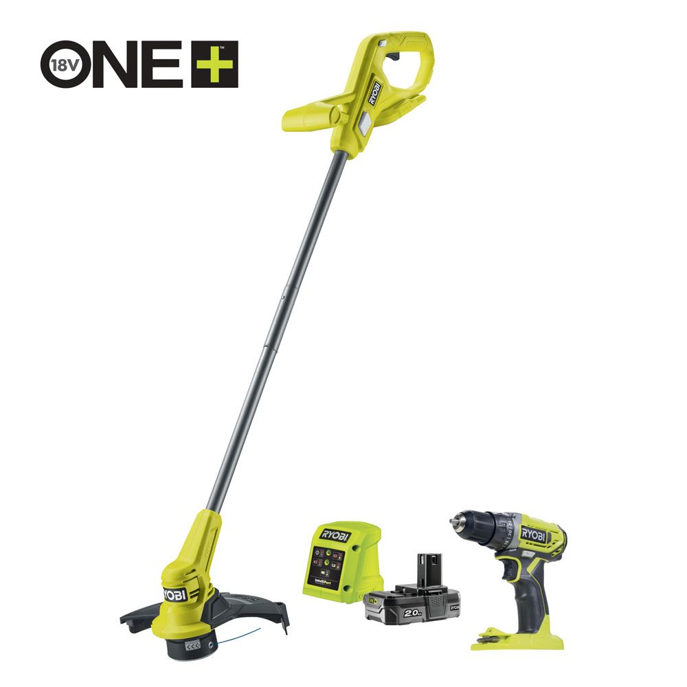 Ryobi RY18LT23ADD2-120 ONE+ Trimmeri+porakonesetti 18 V 2,0 Ah