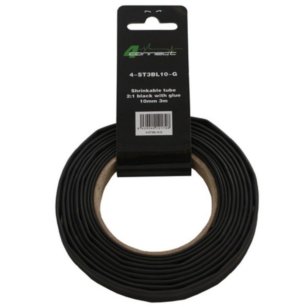 FOUR Connect termokahanev rüüs liimiga, 2:1 must 10 mm 3 m