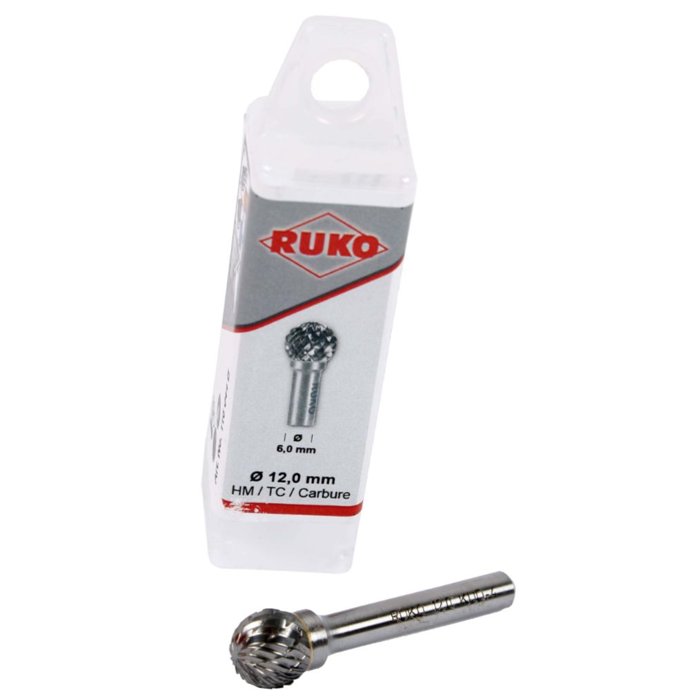Ruko hårdmetallfil rundad topp 12 mm