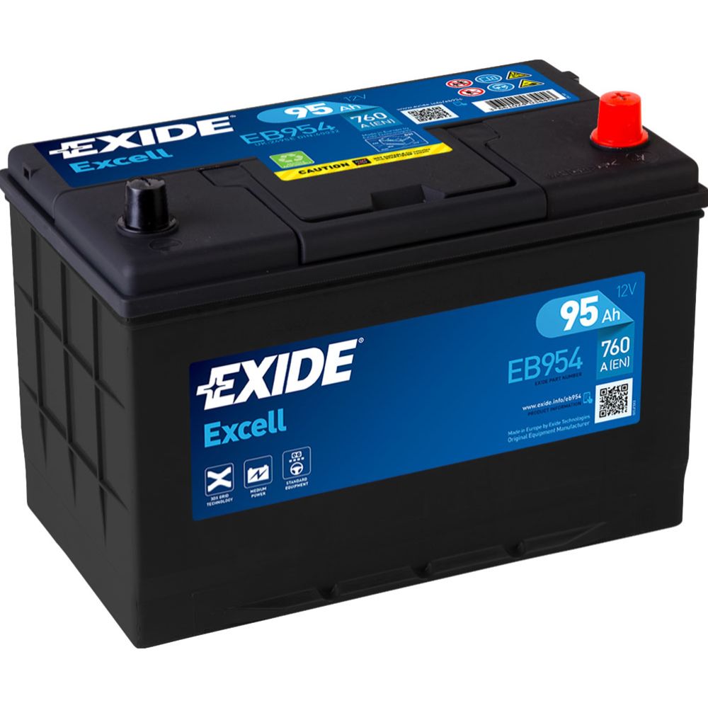 Exide EB954 95 Ah / 760 A batteri L306 x B173 x H222 -+