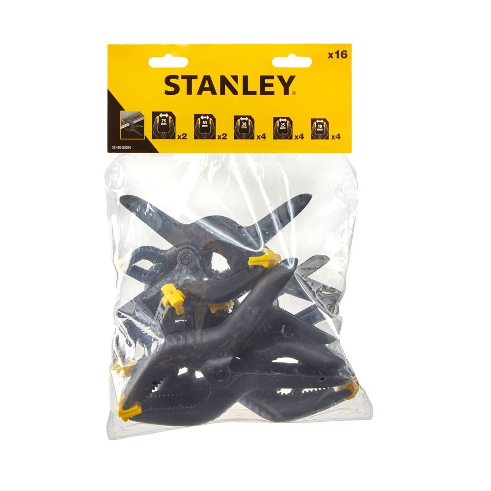 Stanley fjäderklämmesats 16 st.
