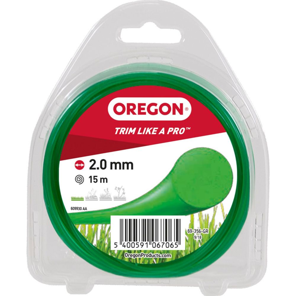 Oregon trimmerin siima 2,0 mm x 15 m vihreä