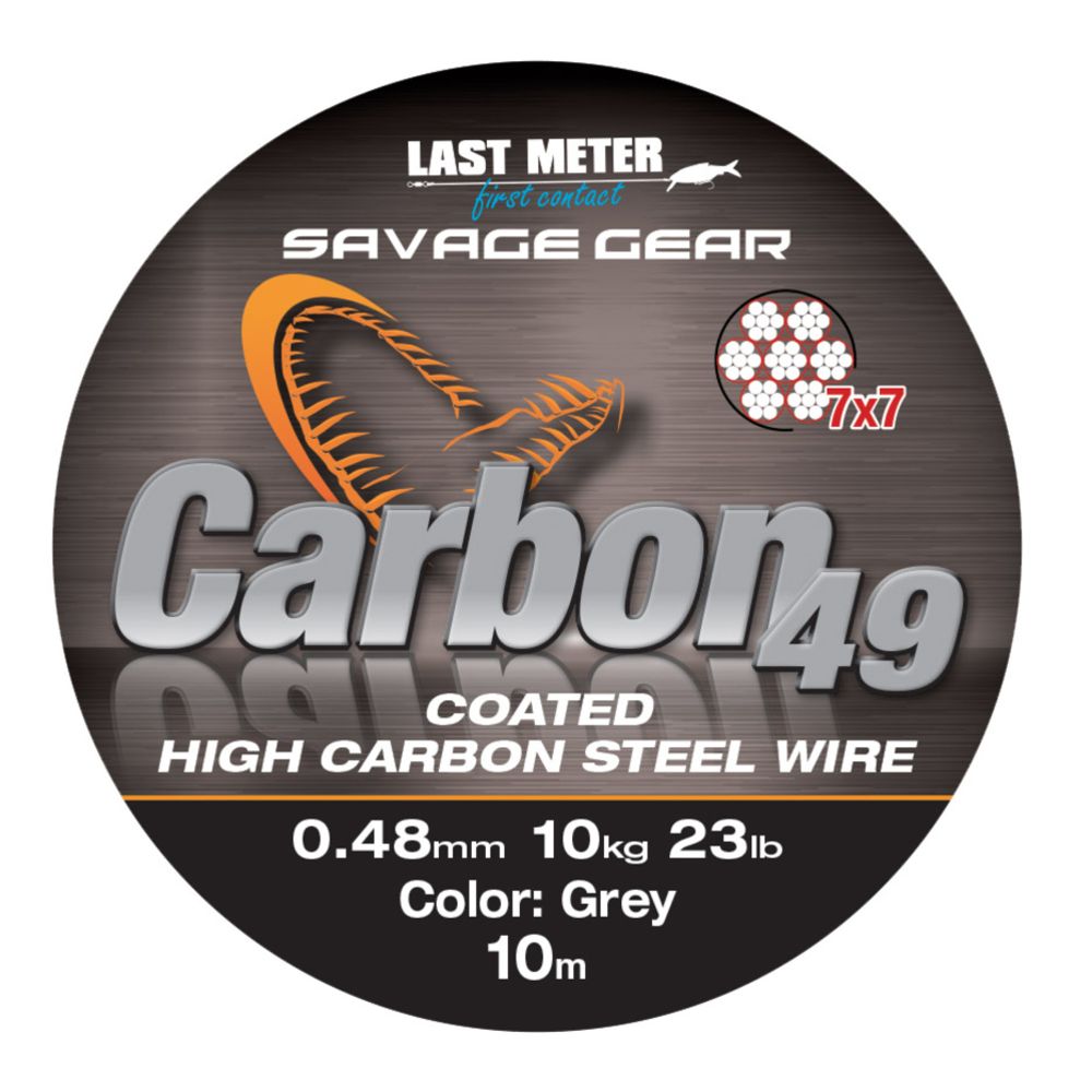 Savage Gear Carbon 49 pinnoitettu teräsvaijeri 0,60 mm 10 m
