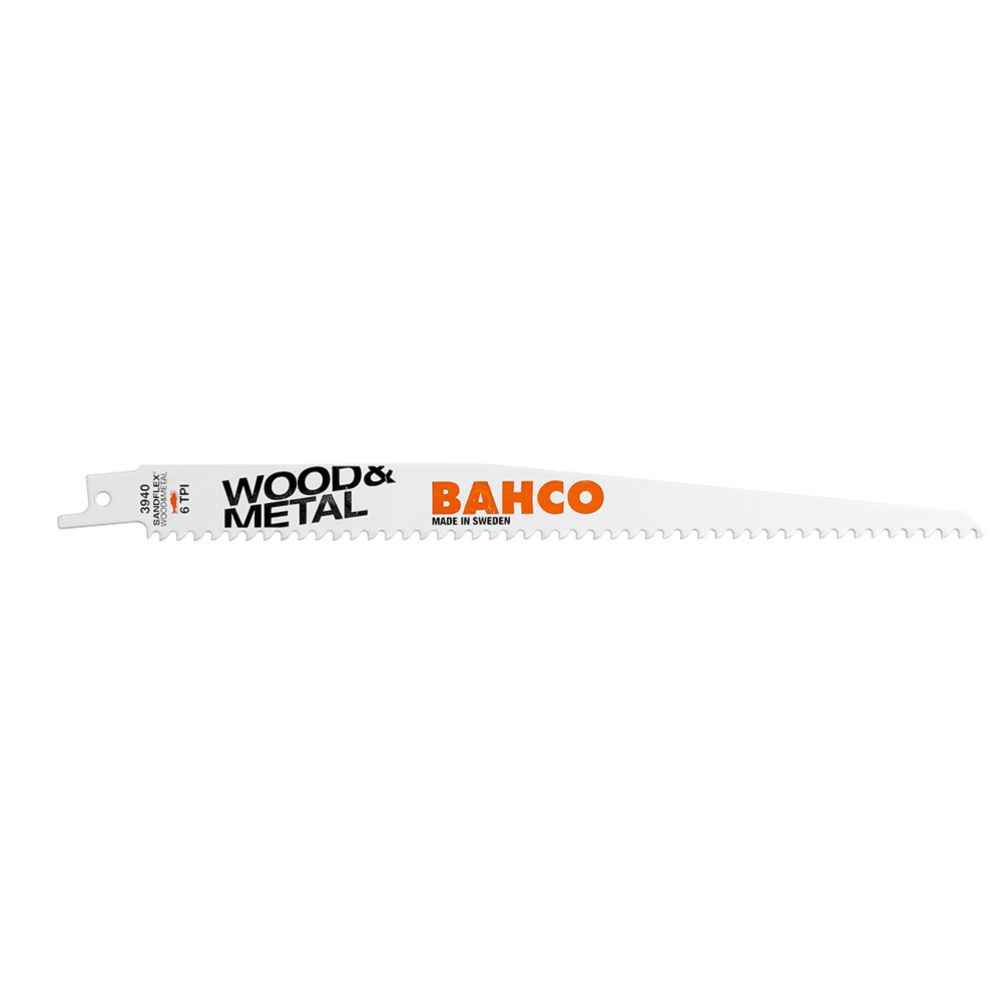 Bahco 3940-300-8/12-SL tigersågsblad för trä och metall 8/12 tpi, 300 mm, 5 st.