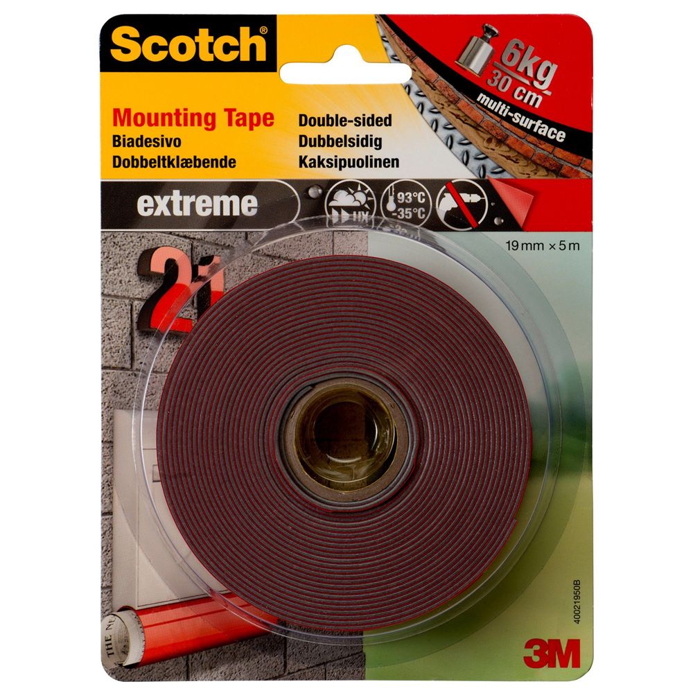 Scotch kahepoolne paigaldusteip, 19 mm x 5 m