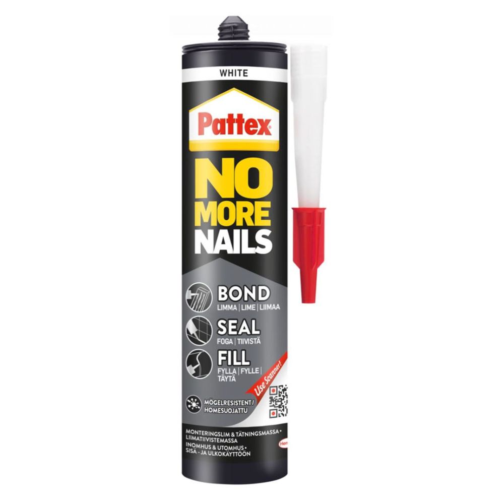 Pattex No More Nails Bond-Seal-Fill liimatiivistemassa 280 ml valkoinen