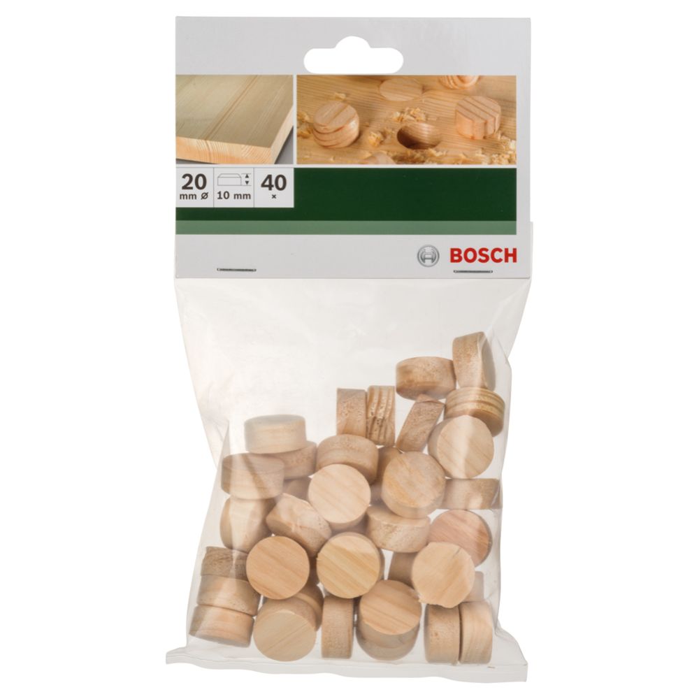 Bosch träplugg 20 mm 40 st.