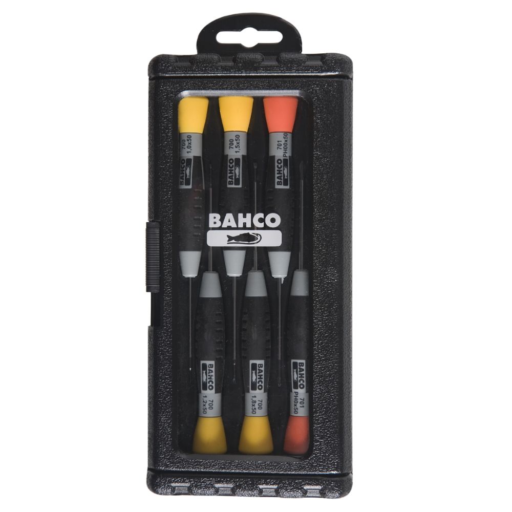 Bahco 706-2 täppiskruvikeerajate komplekt lapik/Phillips 6 osa