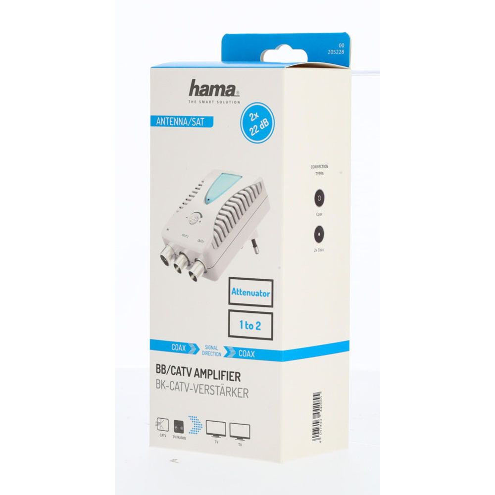 Hama antennförstärkare med två utgångar, 2 x 22 dB
